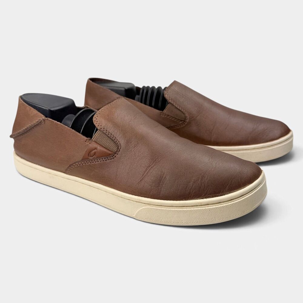OluKai Pehuea Leather Slip-On Sneakers Women’s 8.5